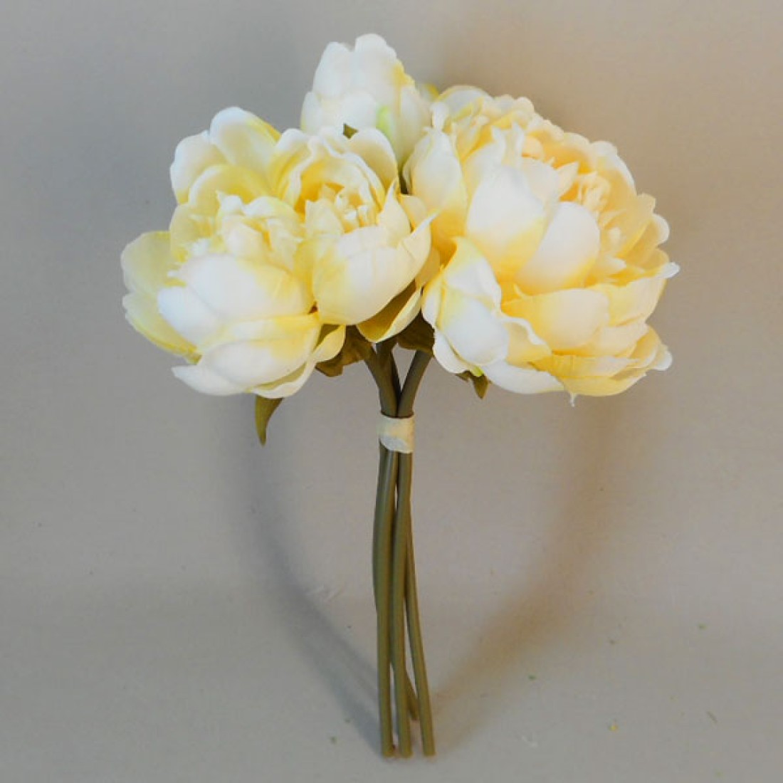 Artificial Peony Posy Lemon Yellow 28cm Artificial Flowers